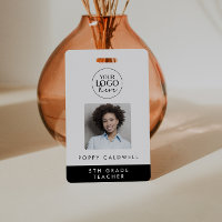 Chic Typography Logo Photo Employee or Teacher ID