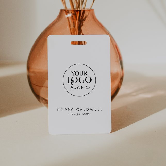 Chic Typography Logo QR Code Employee ID Card Badge (Creator Uploaded)