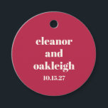 Chic Typography Magenta Red Ivory Custom Wedding Favour Tags<br><div class="desc">Bold Chic Typography Magenta Red Ivory Modern Custom Wedding Favour Tags</div>