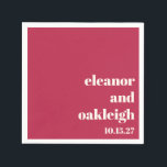 Chic Typography Magenta Red Ivory Custom Wedding Napkin<br><div class="desc">Bold Chic Typography Magenta Red Ivory Modern Custom Wedding Napkins</div>