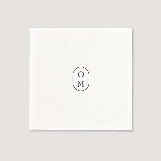 Chic Typography Minimalist Monogram Wedding Napkin (Creator Uploaded)