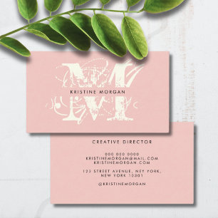 Chic typography monogram name business card