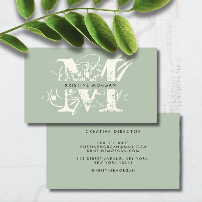 Chic typography monogram name business card (Creator Uploaded)