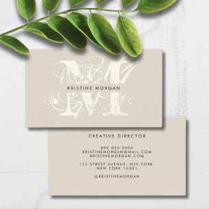 Chic typography monogram name business card