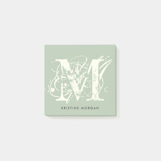 Chic typography monogram name post-it notes (Front)