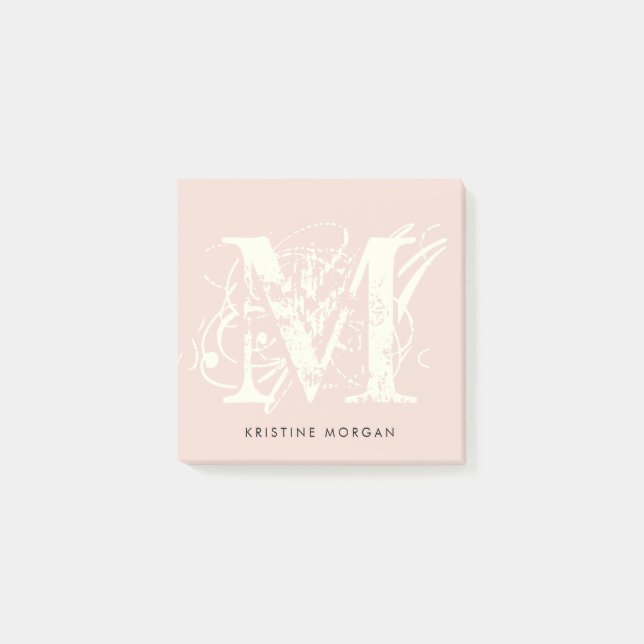 Chic typography monogram name post-it notes (Front)