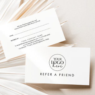 Chic Typography Refer a Friend Business Logo Referral Card