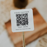 Chic Typography Small Business Custom QR Code Square Sticker<br><div class="desc">This chic typography small business custom QR code square sticker is perfect for a small business owner. The simple design features classic minimalist black and white typography with a rustic boho feel. Customisable in any colour.</div>