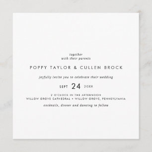 Chic Typography Square Wedding Invitation