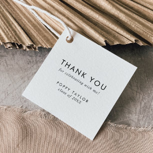 Chic Typography Thank You Graduation Favour Tags