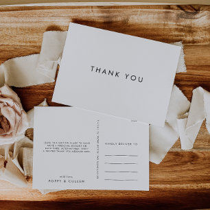 Chic Typography Thank You Postcard