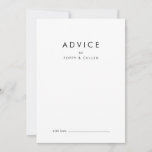 Chic Typography Wedding Advice Card<br><div class="desc">This chic typography wedding advice card is perfect for a modern wedding and can be used for any event. The simple design features classic minimalist black and white typography with a rustic boho feel. Customisable in any colour. Keep the design minimal and elegant, as is, or personalise it by adding...</div>