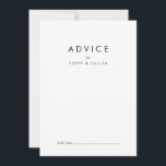 Chic Typography Wedding Advice Card<br><div class="desc">This chic typography wedding advice card is perfect for a modern wedding and can be used for any event. The simple design features classic minimalist black and white typography with a rustic boho feel. Customisable in any colour. Keep the design minimal and elegant, as is, or personalise it by adding...</div>