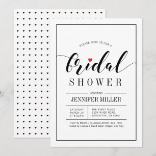 Chic Typography Wedding Bridal Shower Invitations