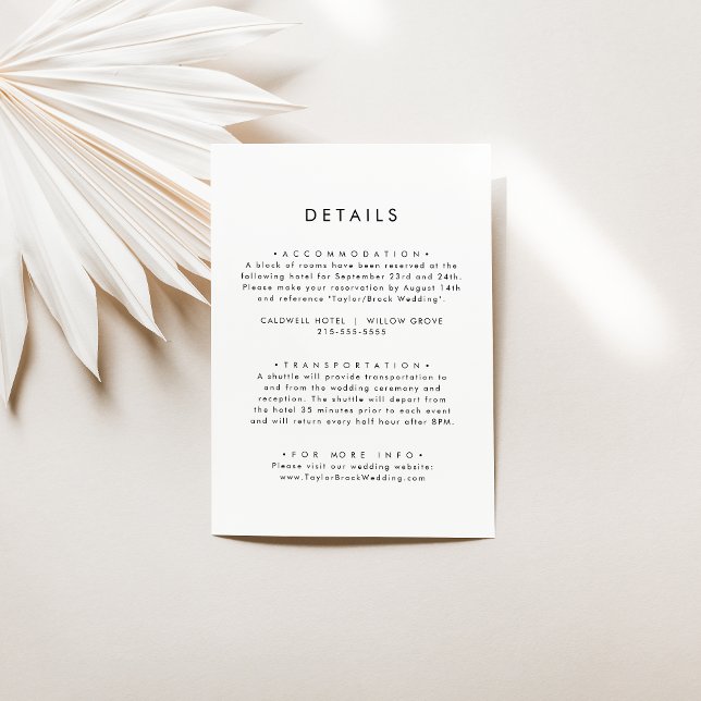 Chic Typography Wedding Details Enclosure Card (Creator Uploaded)
