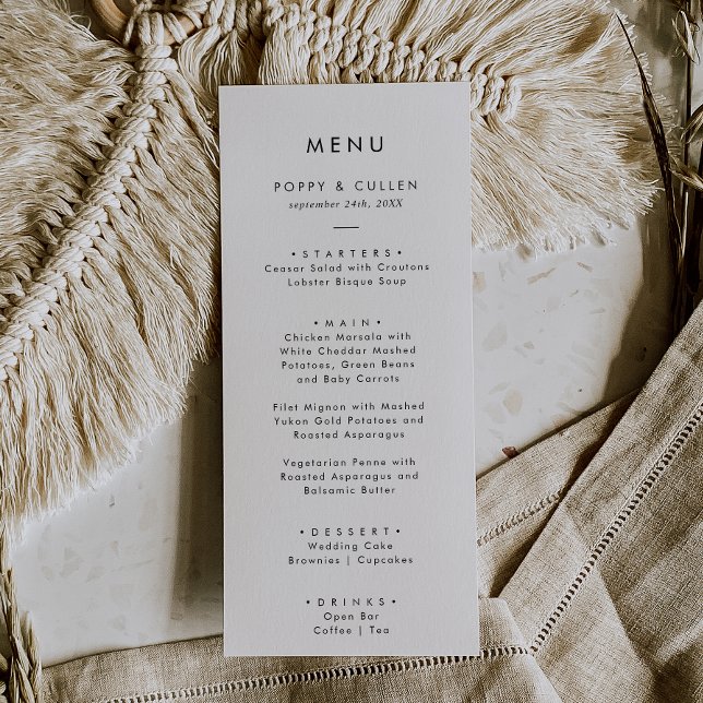Chic Typography Wedding Dinner Menu (Creator Uploaded)