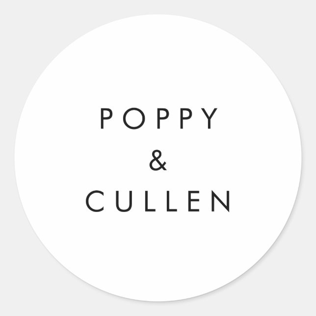 Chic Typography Wedding Envelope Seals (Front)