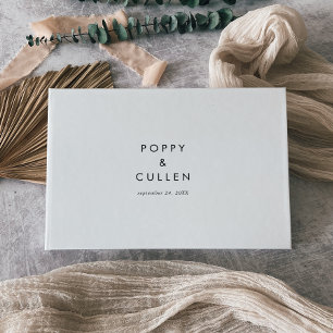 Chic Typography Wedding Guest Book