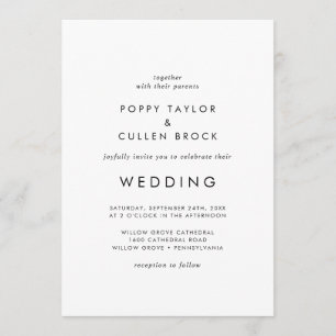 Chic Typography Wedding Invitation