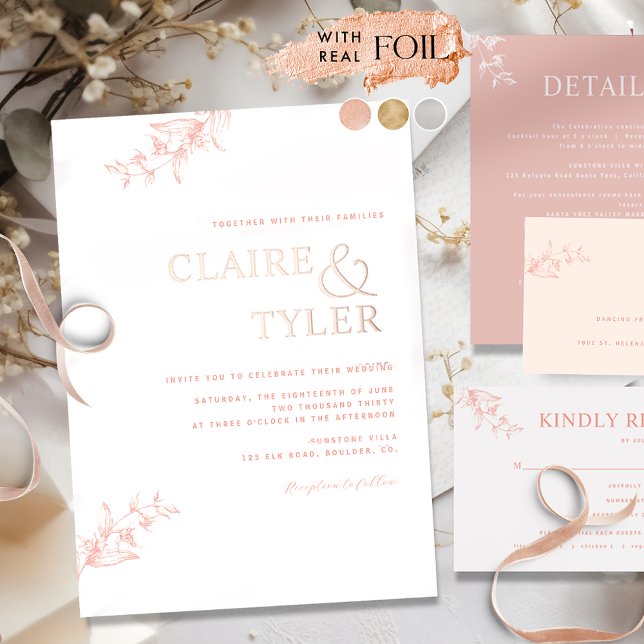 Chic Typography Wedding Peach, Blush and Rose Gold (Creator Uploaded)