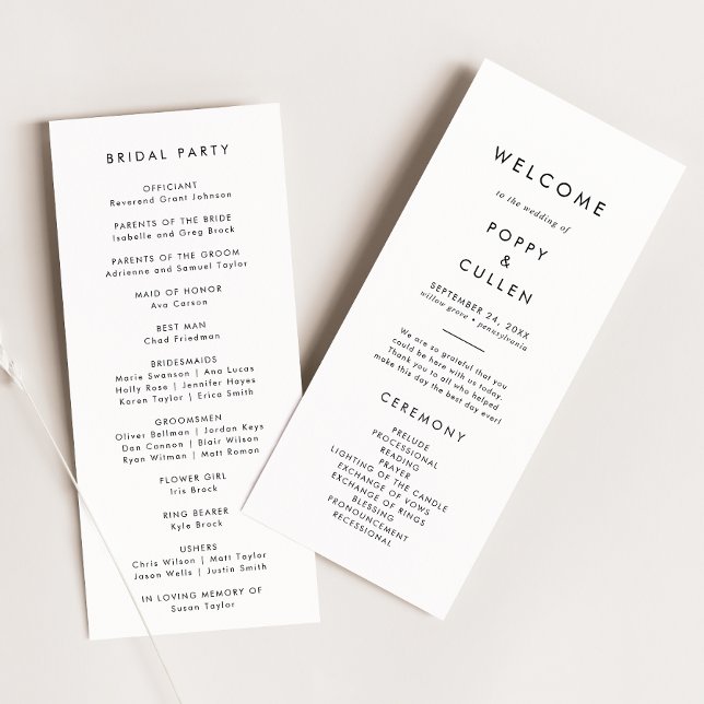 Chic Typography Wedding Program Programme (Creator Uploaded)