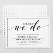 Chic Typography Wedding Rehearsal Dinner Card
