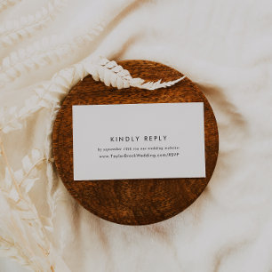 Chic Typography Wedding Website RSVP Enclosure Card