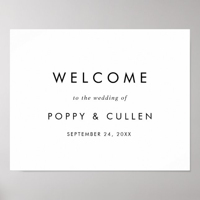 Chic Typography Wedding Welcome Poster (Front)