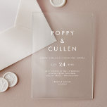 Chic Typography White Modern Boho Simple Wedding Acrylic Invitations<br><div class="desc">These chic typography white modern boho simple wedding acrylic invitations are perfect for a modern wedding.

The simple design features classic minimalist typography with a rustic boho feel.</div>