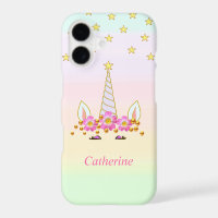 Chic Unicorn, Stars, Flowers & Gold Confetti
