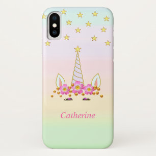 Chic Unicorn, Stars, Flowers & Gold Confetti Case-Mate iPhone Case