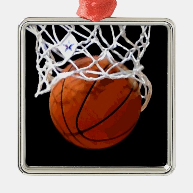Chic Unique Basketball Christmas Tree Ornaments (Front)