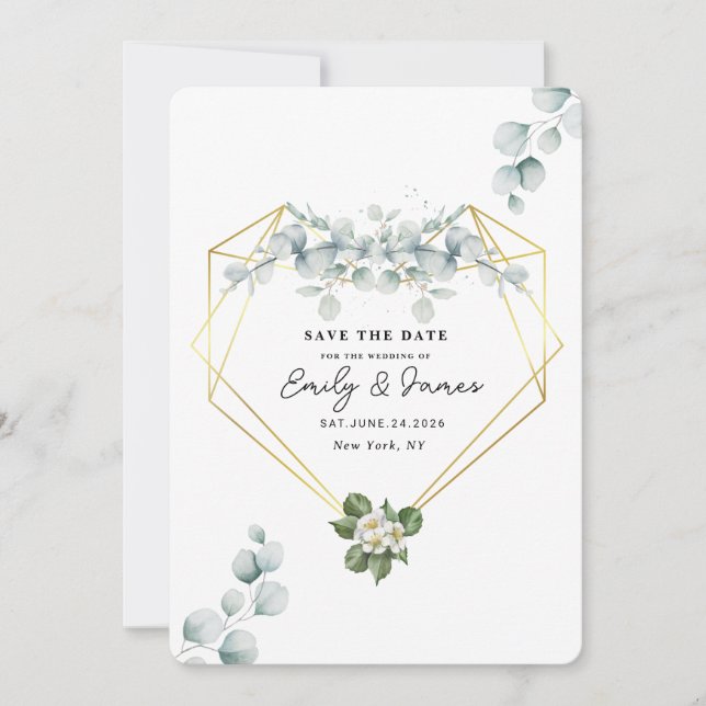 chic unique Modern Elegant minimalist  Save The Date (Front)