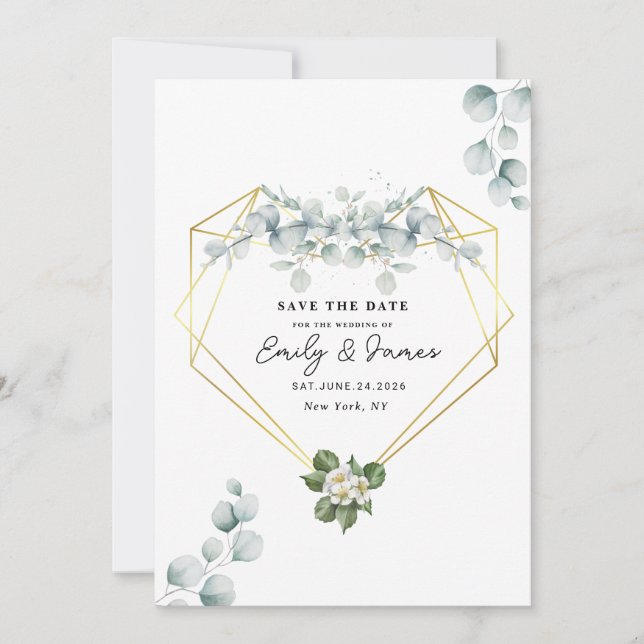 chic unique Modern Elegant minimalist  Save The Date (Front)