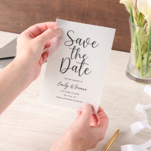 chic unique Modern Elegant minimalist  Vellum Invitations
