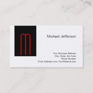 Chic Unique Monogram Black White Business Card