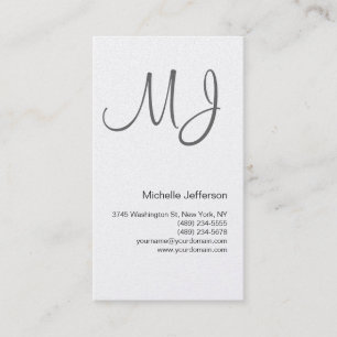Chic Unique Monogram Business Card