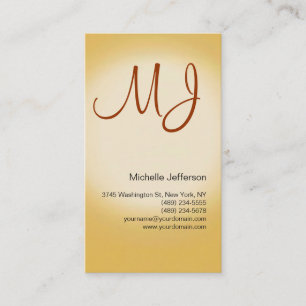 Chic Unique Monogram Business Card