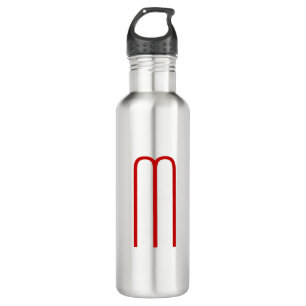 Chic Unique Monogram Red White Plain Simple 710 Ml Water Bottle