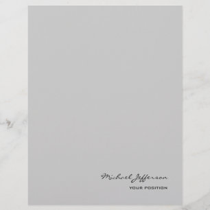 Chic Unique Script Calligraphy Name Grey  Custom Letterhead