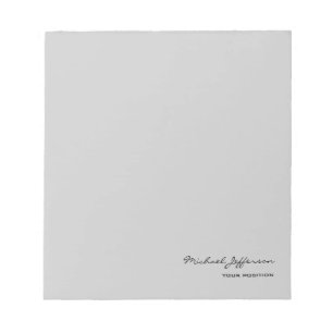 Chic Unique Script Calligraphy Name Grey Notepad