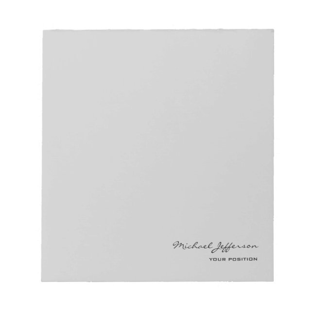 Chic Unique Script Calligraphy Name Grey  Notepad (Front)