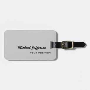 Chic Unique Script Grey Luggage Tag