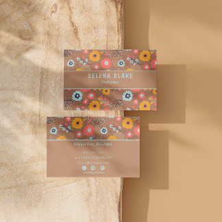 Chic & Unique | Trendy Bold Modern Elegant Floral Business Card