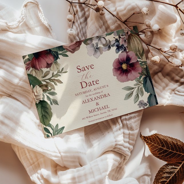 Chic Victorian Royal Floral Wedding  Save The Date (Creator Uploaded)