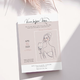 Chic 'Vino before vows' wine tasting bridal shower Invitation