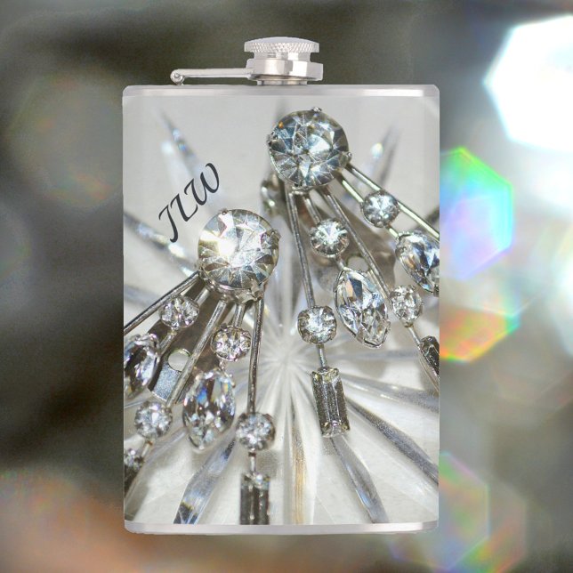 Chic Vintage Art Deco Rhinestones Hip Flask (Creator Uploaded)