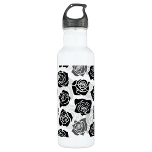 Chic Vintage black and white roses 710 Ml Water Bottle