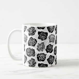 Chic Vintage black and white roses Coffee Mug