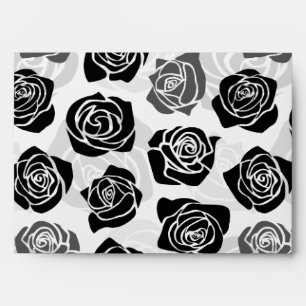 Chic Vintage black and white roses Envelopes